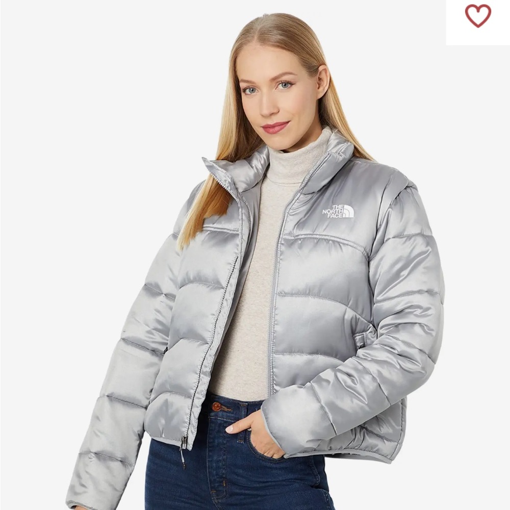 Silver North Face Coat